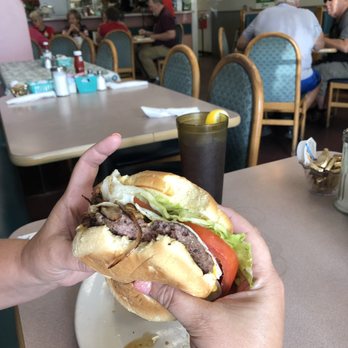 Rivergate Coffee Shop - One of the few places that will let you have this for breakfast. Real meat, sautéed onions (opt), let,tom, and choice of cheese.       . - American Near Me - Ormond Beach, Florida