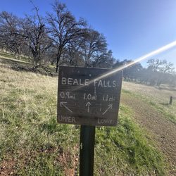 Spenceville Wildlife Area - Marker post for upper mid and lower falls