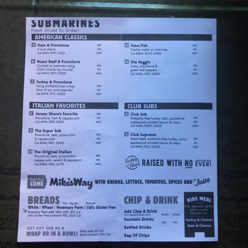 Jersey Mike's Subs - We photocopied the menu - Sandwiches Near Me - San Luis Obispo, California Jersey Mike's Subs - We photocopied the menu - Sandwiches Near Me - San Luis Obispo, California