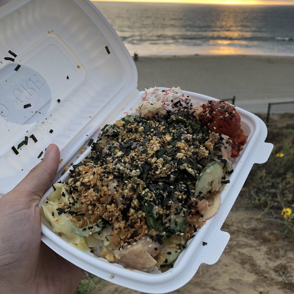 Poke Rainbow - Medium Poke Bowl with salmon, yellow tail, and spicy tuna - Poke Near Me - Redondo Beach, California Poke Rainbow - Medium Poke Bowl with salmon, yellow tail, and spicy tuna - Poke Near Me - Redondo Beach, California