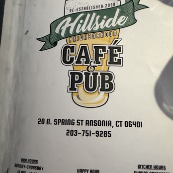 Hillside Cafe & Pub - Menu - Pubs Near Me - Ansonia, Connecticut