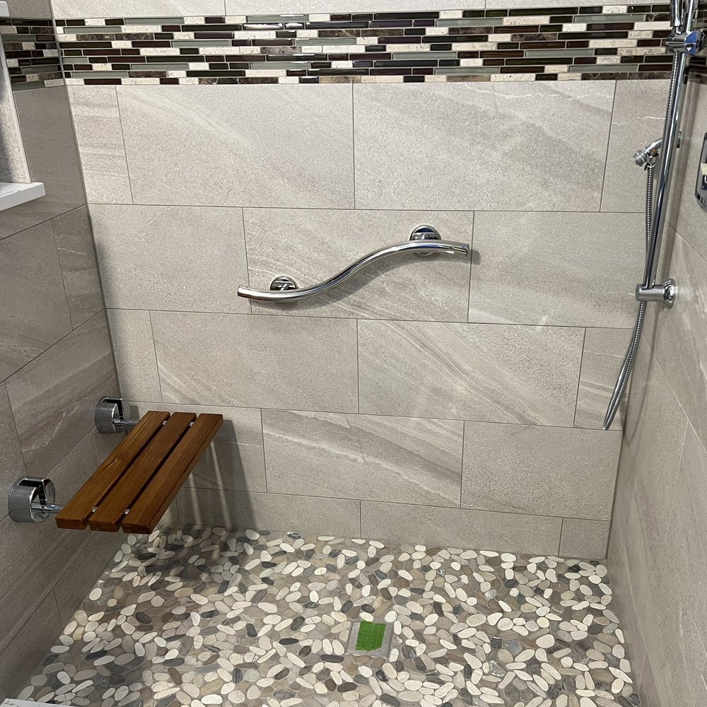 Exquisite Designs Kitchen and Bath Inc - Finished tile work before walls were paired. - Cabinetry Near Me Exquisite Designs Kitchen and Bath Inc - Finished tile work before walls were paired. - Cabinetry Near Me