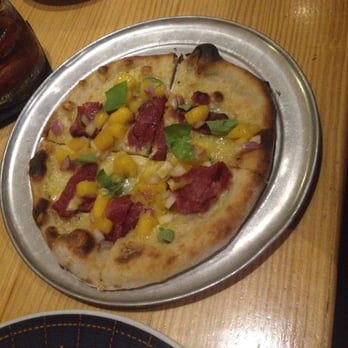 Odd Duck - Pizza with ham, Swiss cheese and mango - good! - American Near Me - Austin, Texas Odd Duck - Pizza with ham, Swiss cheese and mango - good! - American Near Me - Austin, Texas