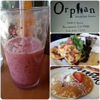 Orphan - Banana-Blackberry Smoothie; Soy Chorizo Breakfast; Blueberry Cornmeal Pancakes - Breakfast & Brunch Near Me - Sacramento, California