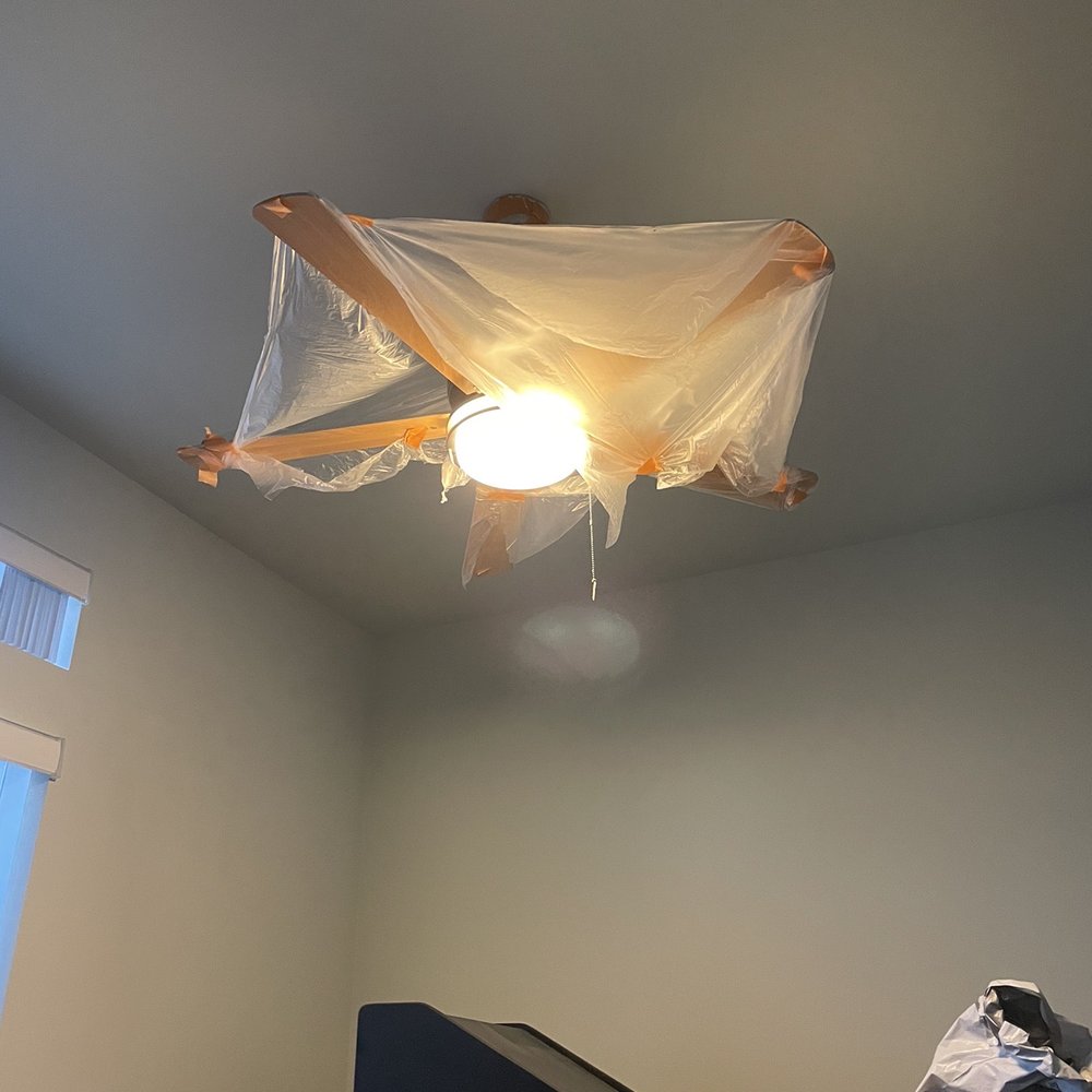 Juanez Painting - Plastic left on the ceiling fan. - Painters Near Me - San pedro, California Juanez Painting - Plastic left on the ceiling fan. - Painters Near Me - San pedro, California