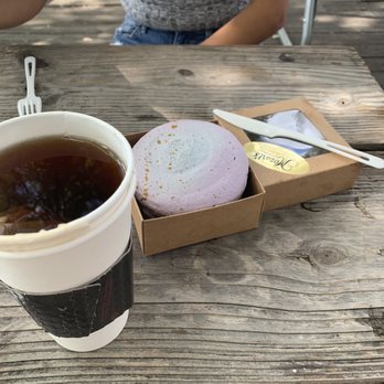 Mozart's Coffee Roasters - Coconut Assam tea and lavender Grand Macaron - Coffee & Tea Near Me - Austin, Texas Mozart's Coffee Roasters - Coconut Assam tea and lavender Grand Macaron - Coffee & Tea Near Me - Austin, Texas