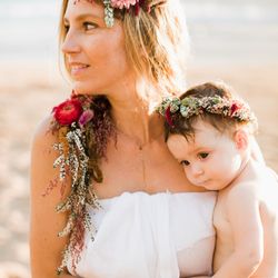 Personal floral art for Mommy and Baby photoshoot. Photo by NVMaui Media