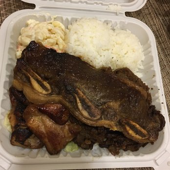 Ono Hawaiian BBQ - Hawaiian BBQ Mix - includes BBQ chicken, BBQ beef, and Kalbi short ribs - Hawaiian Near Me - Hayward, California