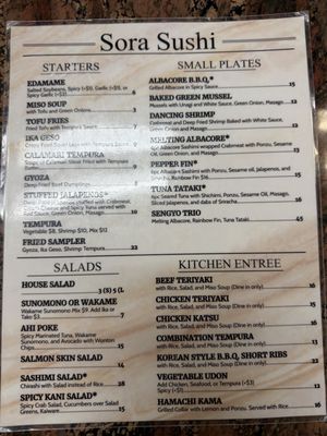 Menu photo 2 Sora Sushi Rancho Cordova, CA Menu photo 2 Sora Sushi Rancho Cordova, CA