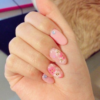 Marie Nails - Sakura/pink themed nails :) - Nail Salons Near Me - Los Angeles, California