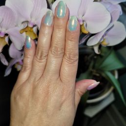 Manicure on my natural nails with jelly/gel polish.