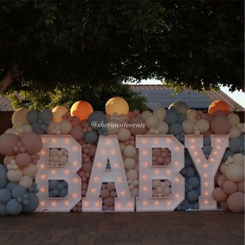 She Runs It Events - BABY Marquee Letter Ballon Installation for Gender Reveal - Balloon Services Near Me She Runs It Events - BABY Marquee Letter Ballon Installation for Gender Reveal - Balloon Services Near Me