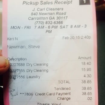 J Carl Cleaners - 38 bucks a week times 52 weeks .... Hire better emoloyees. - Laundry Services Near Me - Carrollton, Georgia J Carl Cleaners - 38 bucks a week times 52 weeks .... Hire better emoloyees. - Laundry Services Near Me - Carrollton, Georgia