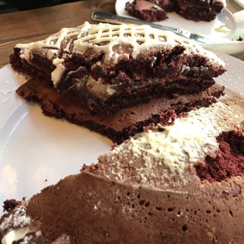 Jam Cafe on Beatty - Inside of the red velvet pancakes - Breakfast & Brunch Near Me - Vancouver, British Columbia