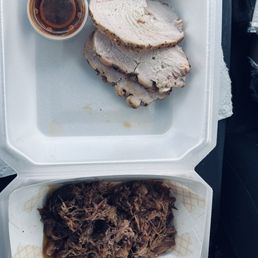 Pulled pork (outstanding!) and turkey Pulled pork (outstanding!) and turkey