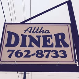 a sign for altha diner