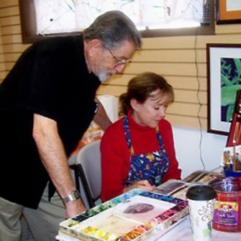 City Lights Art Gallery - Ed Kline with one of has students - Art Galleries Near Me - Henderson, Nevada