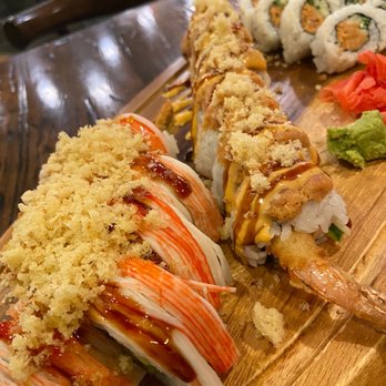 Neko Sushi - Crunchy Munchy (left) and Spicy Shrimp Tempura (right) - Korean Near Me - Cincinnati, Ohio