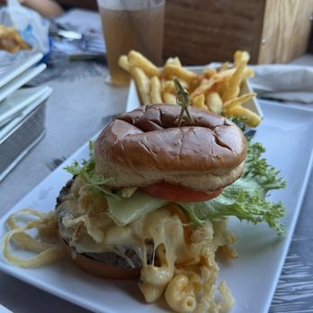 RipTydz - MAC N CHEESE BURGER. My son looks forward to this every year - Seafood Near Me - Myrtle Beach, South Carolina RipTydz - MAC N CHEESE BURGER. My son looks forward to this every year - Seafood Near Me - Myrtle Beach, South Carolina