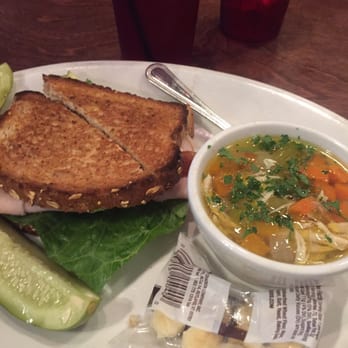 Flo & Santos - Turkey BLT (with avocado) with chicken noodle soup. Perfect for a rainy day! - Pizza Near Me - Chicago, Illinois