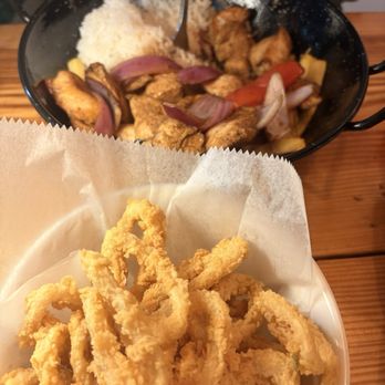 Ceviche House - Pollo Saltado and calamari - Peruvian Near Me - Miami Beach, Florida Ceviche House - Pollo Saltado and calamari - Peruvian Near Me - Miami Beach, Florida