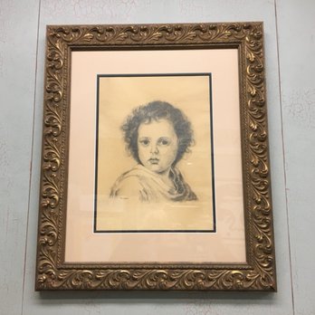 Custom Picture Framer - Original pencil sketch from 1950 archivally framed in Larson Juhl moulding. - Framing Near Me - Glenside, Pennsylvania