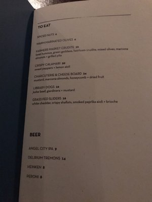 Menu photo 1 Library Bar Hollywood, CA Menu photo 1 Library Bar Hollywood, CA