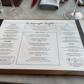The Shipwright's Daughter - Menu on 05/25 - Seafood Near Me - Mystic, Connecticut The Shipwright's Daughter - Menu on 05/25 - Seafood Near Me - Mystic, Connecticut