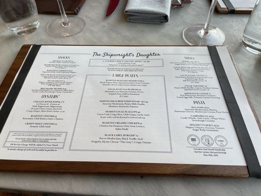 Menu photo 1 The Shipwright's Daughter Mystic, CT Menu photo 1 The Shipwright's Daughter Mystic, CT