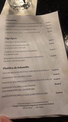 Menu photo 6 Solomillo Barcelona, B