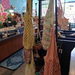 The owner, and lovely market bags, handmade by a local human. The owner, and lovely market bags, handmade by a local human.