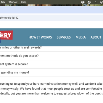 Magical Mystery Tours - picture 3, a screenshot of their website AFTER requesting original receipts - Travel Services Near Me