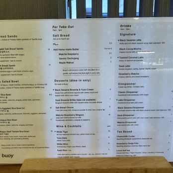 Buoy - Menu as of February 2026 - Desserts Near Me - San Francisco, California
