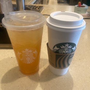 Starbucks - Peach green tea lemonade and coffee (both ventis) - Coffee & Tea Near Me - Northridge, California Starbucks - Peach green tea lemonade and coffee (both ventis) - Coffee & Tea Near Me - Northridge, California