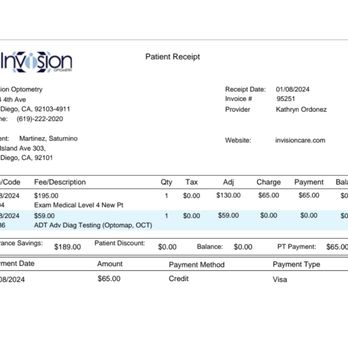 Invision Optometry - Got Bill 2 times after. - Optometrists Near Me - San Diego, California