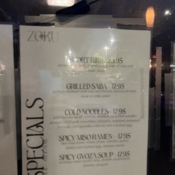 Zoku - Menu 9/25 - Sushi Bars Near Me - Tracy, California