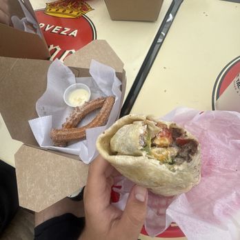 The Taco Stand - California burrito and churros (comes with three) - Mexican Near Me - Oceanside, California