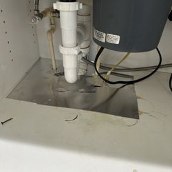 Home Shield Pest Solutions - This is the "after photo" of the seal work done under the kitchen cabinet