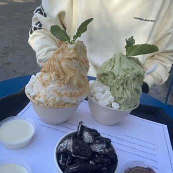 Oakobing - Injeolmi Shaved Ice Ice Green Tea Shaved Ice (with a side of Oreo) - Shaved Ice Near Me - Los Angeles, California Oakobing - Injeolmi Shaved Ice Ice Green Tea Shaved Ice (with a side of Oreo) - Shaved Ice Near Me - Los Angeles, California