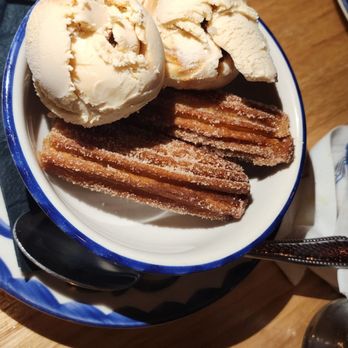 Rio Salado - Churros with salted caramel ice cream - Mexican Near Me - Mystic, Connecticut