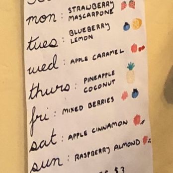 Village Bakery - Menu. Scone of the Day menu. 1/2020 - Bakeries Near Me - Davis, California