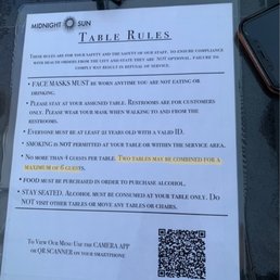 "Two tables may be combined for a maximum of 6 guests."