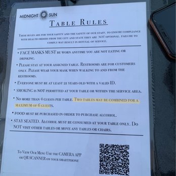Midnight Sun - "Two tables may be combined for a maximum of 6 guests." - Gay Bars Near Me - San Francisco, California