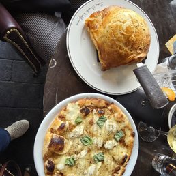 Pizza, chicken pot pie