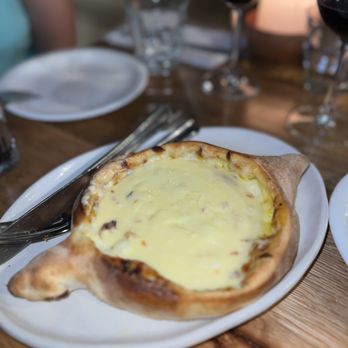 Chama Mama - Adjaruli Khachapuri (~$18) - after mixing - Georgian Near Me - New York, New York Chama Mama - Adjaruli Khachapuri (~$18) - after mixing - Georgian Near Me - New York, New York