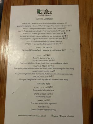 Menu photo 4 Cucina Basilico San Diego, CA