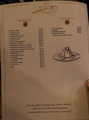 Menu photo 3 El Tacote San Pedro Tlaquepaque, JAL