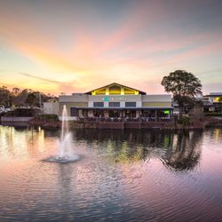 Aqua Grill - Drone shot from across the lake