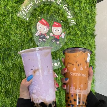 Sharetea - Blended Taro Milk Tea with boba (originally with pudding) Thai Tea with boba - Bubble Tea Near Me - Torrance, California