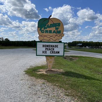 Peaches and Cream - an ice cream sign - Fruits & Veggies Near Me - Wadesboro, North Carolina Peaches and Cream - an ice cream sign - Fruits & Veggies Near Me - Wadesboro, North Carolina